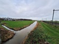 Rail track between the residual peat areas of the Zuidplaspolder