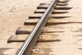 Rail Track in Sand Royalty Free Stock Photo