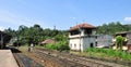 Rail track and station in Sri Lanka Royalty Free Stock Photo