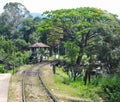 Rail track and station in Sri Lanka