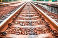 Rail track way transport at station in thailand Royalty Free Stock Photo