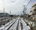 Rail track at the winter