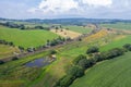 Rail Tracks Across British Countryside at Summer