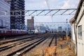 Rail tracks at Kyoto station Royalty Free Stock Photo