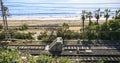 Rail tracks near the beach in Spain Royalty Free Stock Photo