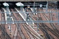 Rail tracks at subway terminal