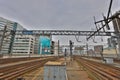 rail train stop at Sapporo station in Hokkaido, Japan. Royalty Free Stock Photo