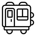 Rail transport freight wagon icon outline vector. Diesel boxcar distribution Royalty Free Stock Photo