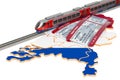 Rail travel in the Netherlands, concept. 3D rendering Royalty Free Stock Photo