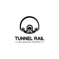 Rail with tunnel logo icon vector design template Royalty Free Stock Photo