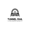 Rail with tunnel logo icon vector design template Royalty Free Stock Photo