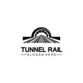 Rail with tunnel logo icon vector design template