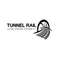 Rail with tunnel logo icon vector design template Royalty Free Stock Photo