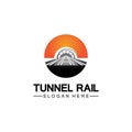 Rail with tunnel logo icon vector design template Royalty Free Stock Photo