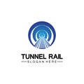 Rail with tunnel logo icon vector design template Royalty Free Stock Photo