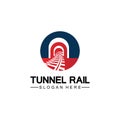 Rail with tunnel logo icon vector design template Royalty Free Stock Photo