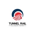 Rail with tunnel logo icon vector design template Royalty Free Stock Photo