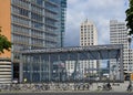 Rail Way Station at the Square Potsdamer Platz in Spring in the Neighborhood of Mitte, Berlin Royalty Free Stock Photo