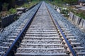 Rail way tracks . Royalty Free Stock Photo