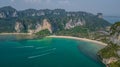 Railay beach in Krabi, Aerial view of Railay beach and coastline Royalty Free Stock Photo