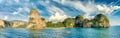 Railay Beach panoramic aerial view, Thailand. It is a small peninsula between the city of Krabi and Ao Nang