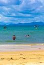 Railay Beach Thailand beautiful famous beach lagoon between limestone rocks