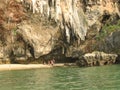 Railay island, Thailand - February 01, 2010: Tropical landscape. Railay beach, Krabi, Thailand Royalty Free Stock Photo