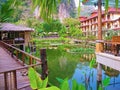 Railay, Krabi, Thailand - February 02, 2010: The Railay Village Resort at tropical Thailand island