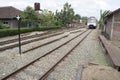 Railbus and Sukoharjo station Royalty Free Stock Photo