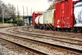 Railcars on a side track. Royalty Free Stock Photo