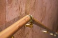 Railing, banister, pretty banister. Wood line rail. Handrail