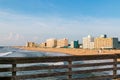 Railing of Virginia Beach Oceanfront Fishing Pier Royalty Free Stock Photo