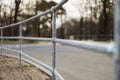 Railings of metal pipe Royalty Free Stock Photo