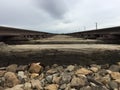 Close-up of Railroad. Auschwitz, Birkenau Royalty Free Stock Photo