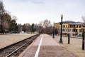 Railroad at Boise Train Depot, Boise Idaho USA, March 30, 2020