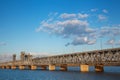 Railroad bridge in Dnepropetrovsk Royalty Free Stock Photo