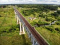 Railroad bridge of Lyduvenai, Lithuania. Longest bridge in Lithuania Royalty Free Stock Photo