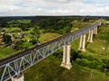 Railroad bridge of Lyduvenai, Lithuania. Longest bridge in Lithuania Royalty Free Stock Photo