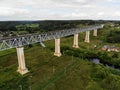 Railroad bridge of Lyduvenai, Lithuania. Longest bridge in Lithuania