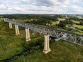 Railroad bridge of Lyduvenai, Lithuania. Longest bridge in Lithuania