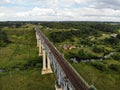 Railroad bridge of Lyduvenai, Lithuania. Longest bridge in Lithuania