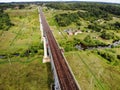 Railroad bridge of Lyduvenai, Lithuania. Longest bridge in Lithuania Royalty Free Stock Photo