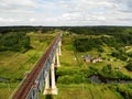 Railroad bridge of Lyduvenai, Lithuania. Longest bridge in Lithuania