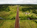 Railroad bridge of Lyduvenai, Lithuania. Longest bridge in Lithuania