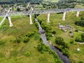 Railroad bridge of Lyduvenai, Lithuania. Longest bridge in Lithuania