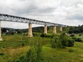 Railroad bridge of Lyduvenai, Lithuania. Longest bridge in Lithuania