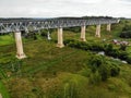 Railroad bridge of Lyduvenai, Lithuania. Longest bridge in Lithuania Royalty Free Stock Photo