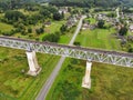 Railroad bridge of Lyduvenai, Lithuania. Longest bridge in Lithuania Royalty Free Stock Photo