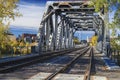 Railroad bridge, minneapolis Royalty Free Stock Photo