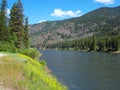 Railroad Bridge over the Clark Fork River in Montana, USA Royalty Free Stock Photo